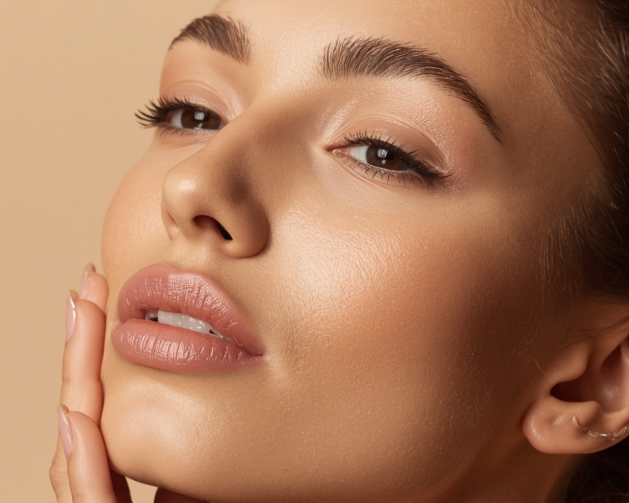 Skin needling treatment — glowing, healthy skin close-up